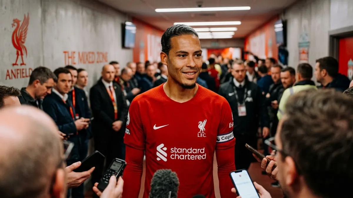 Virgil van Dijk jokes about Liverpool contract talks