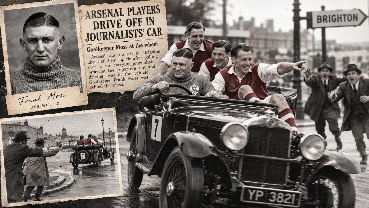 Arsenal players steal car from journalists