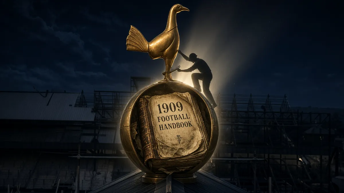 A fan climbed onto the roof of Tottenham for gold, but found something else inside the cockerel