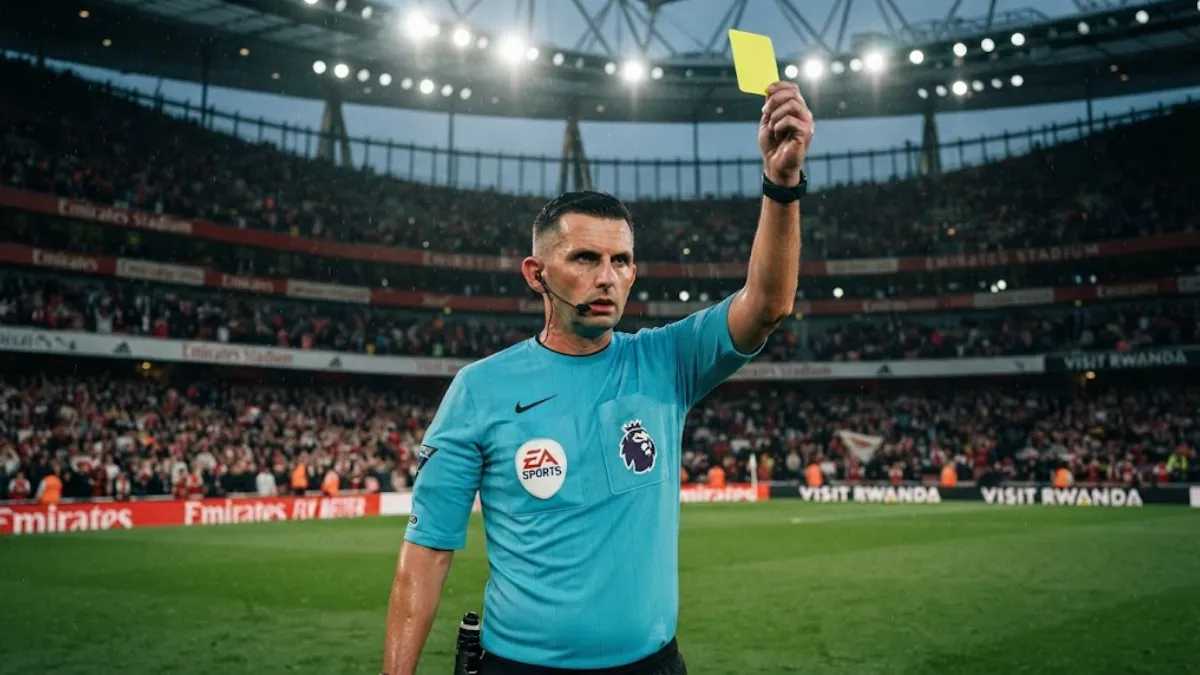 Arsenal's record of red and yellow cards under Michael Oliver sparks debate