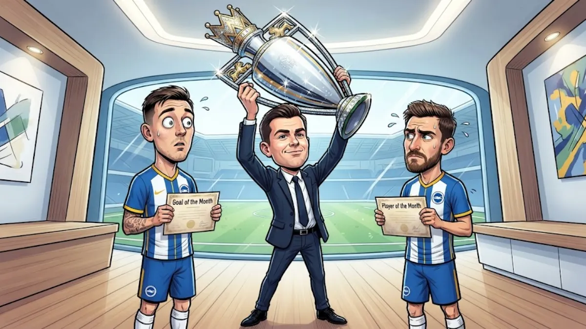 Brighton seal remarkable triple success as coach Fabian Huerzeler is younger than award winners