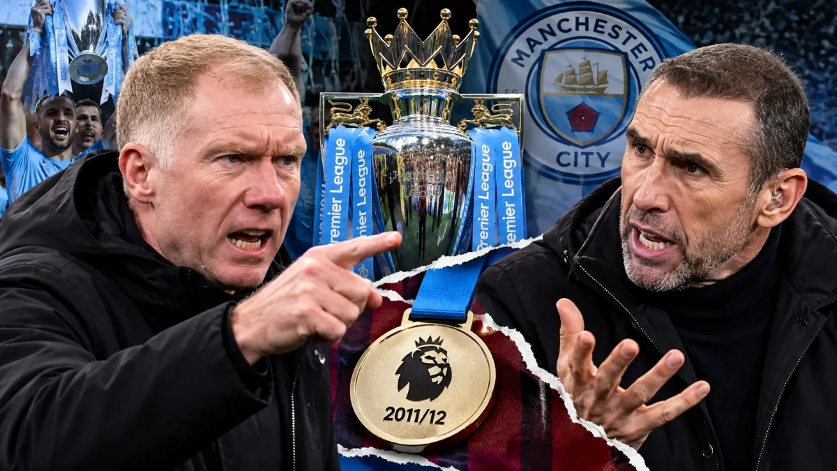 Paul Scholes strips Martin Keown over Manchester City's titles