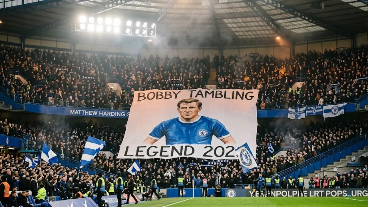 Chelsea fans pay tribute to legend Bobby Tambling at Bournemouth match
