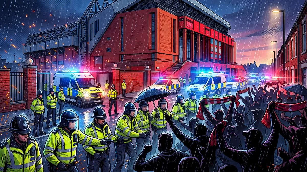 Ten arrested and police officer injured as chaos mars liverpool versus manchester city match