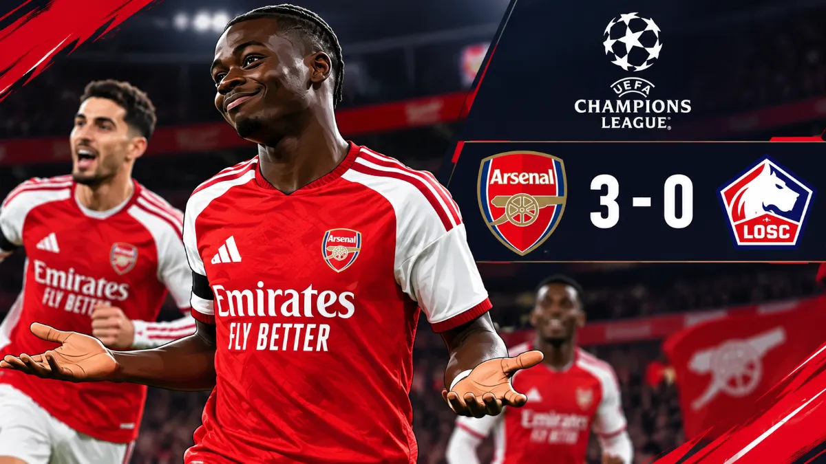Arsenal comfortably beat Lille in the Champions League