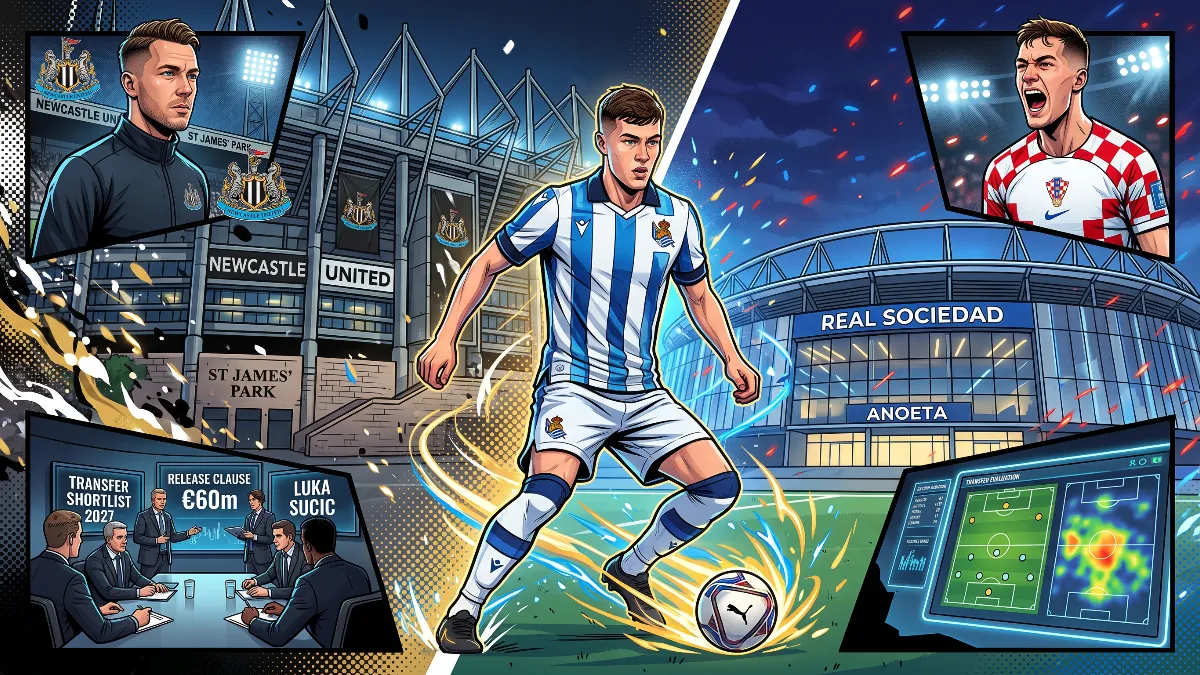 Newcastle are interested in Real Sociedad midfielder Luka Suchic