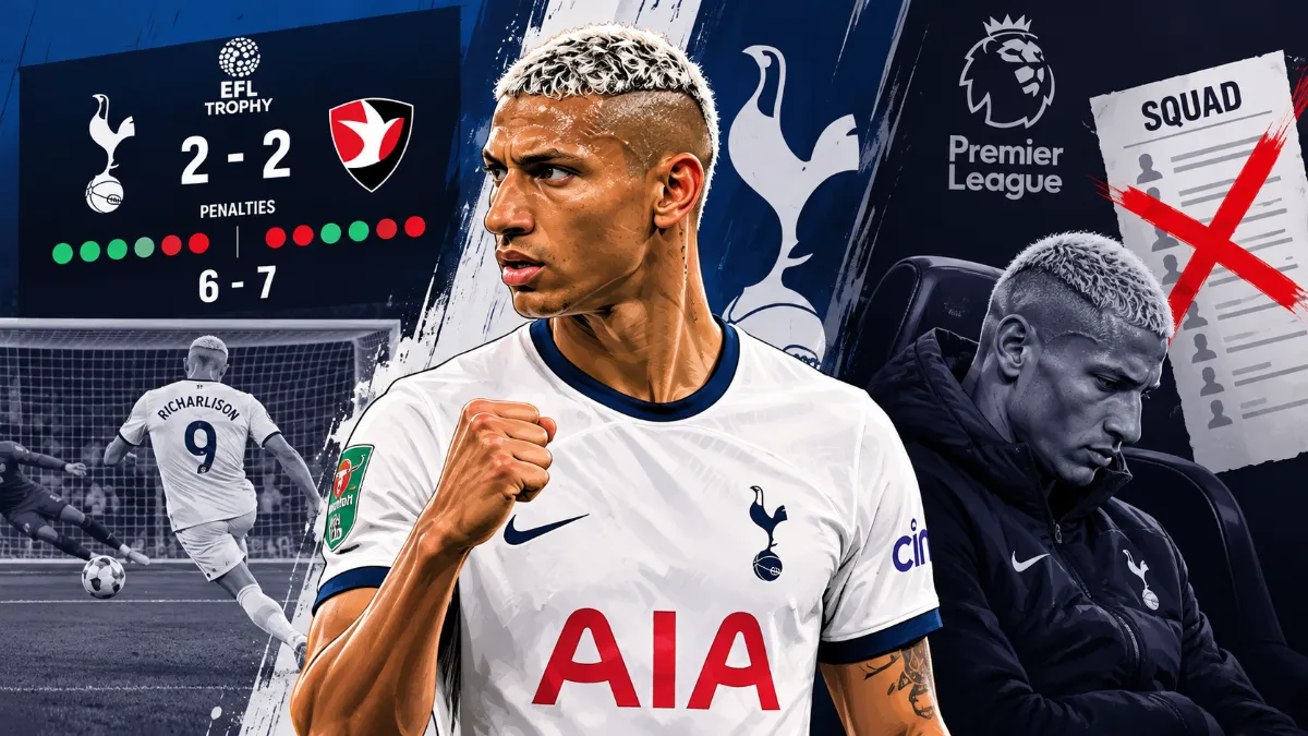 Richarlison scores for Tottenham's youth team, but his status in the Premier League remains unchanged