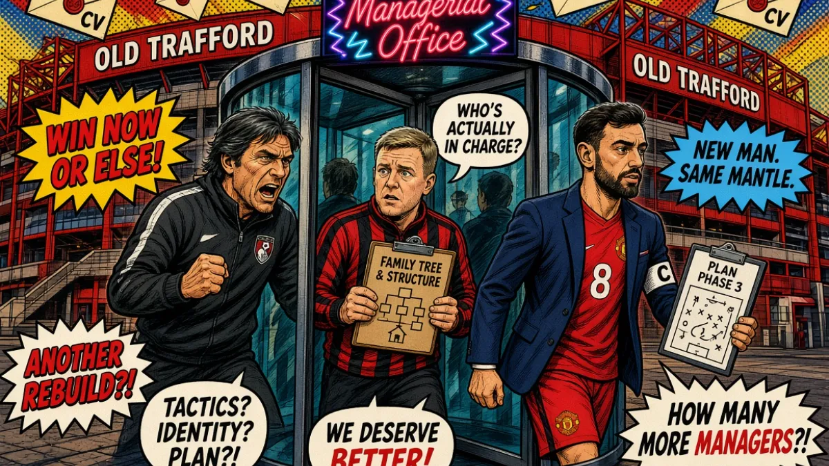 From Conte to Bruno Fernandes: A satirical forecast on the next six managerial changes at Manchester United