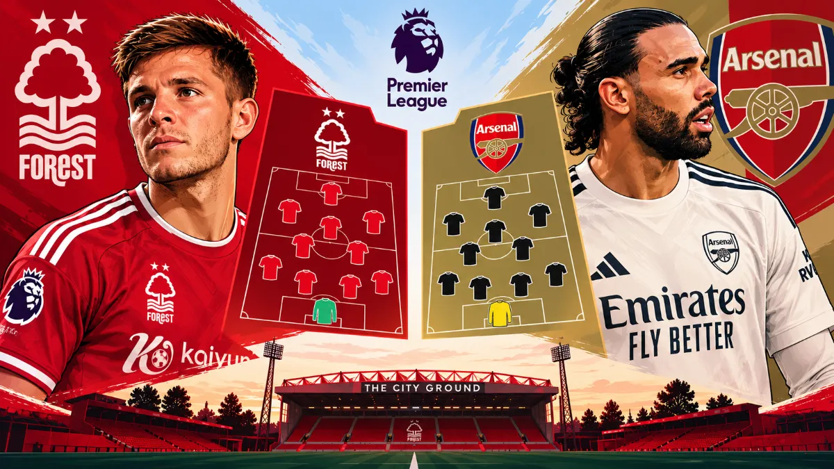 Starting line-ups for Nottingham Forest vs Arsenal