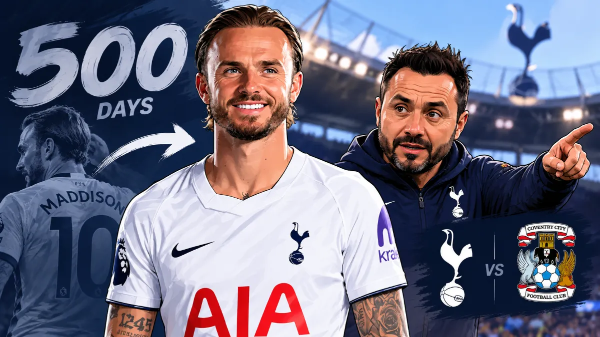Roberto De Zerbi announces James Maddison's possible return to Tottenham's starting lineup