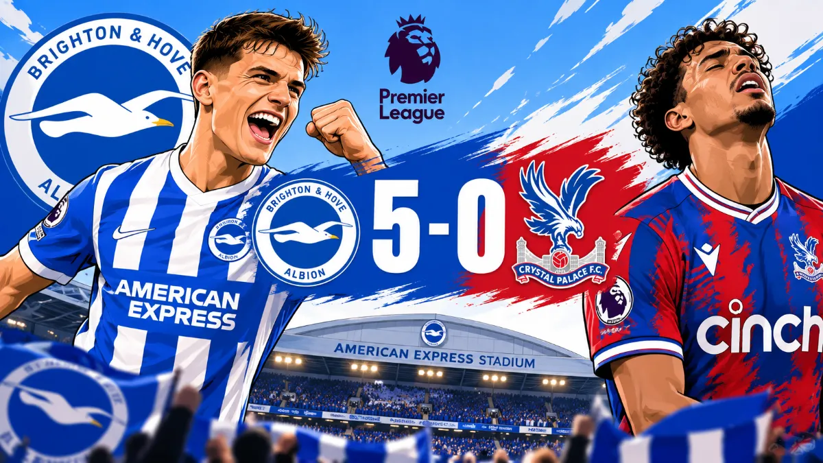 Brighton thump Crystal Palace 5-0