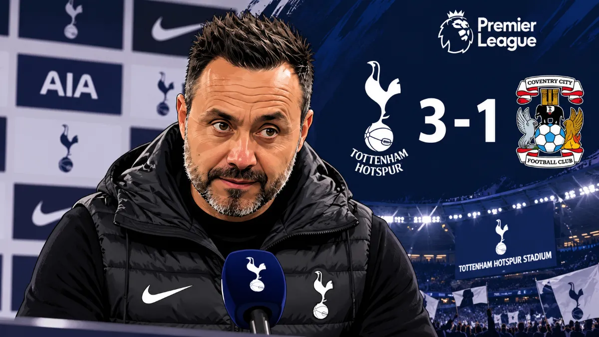 Tottenham manager De Zerbi reflects on first win of the Premier League season