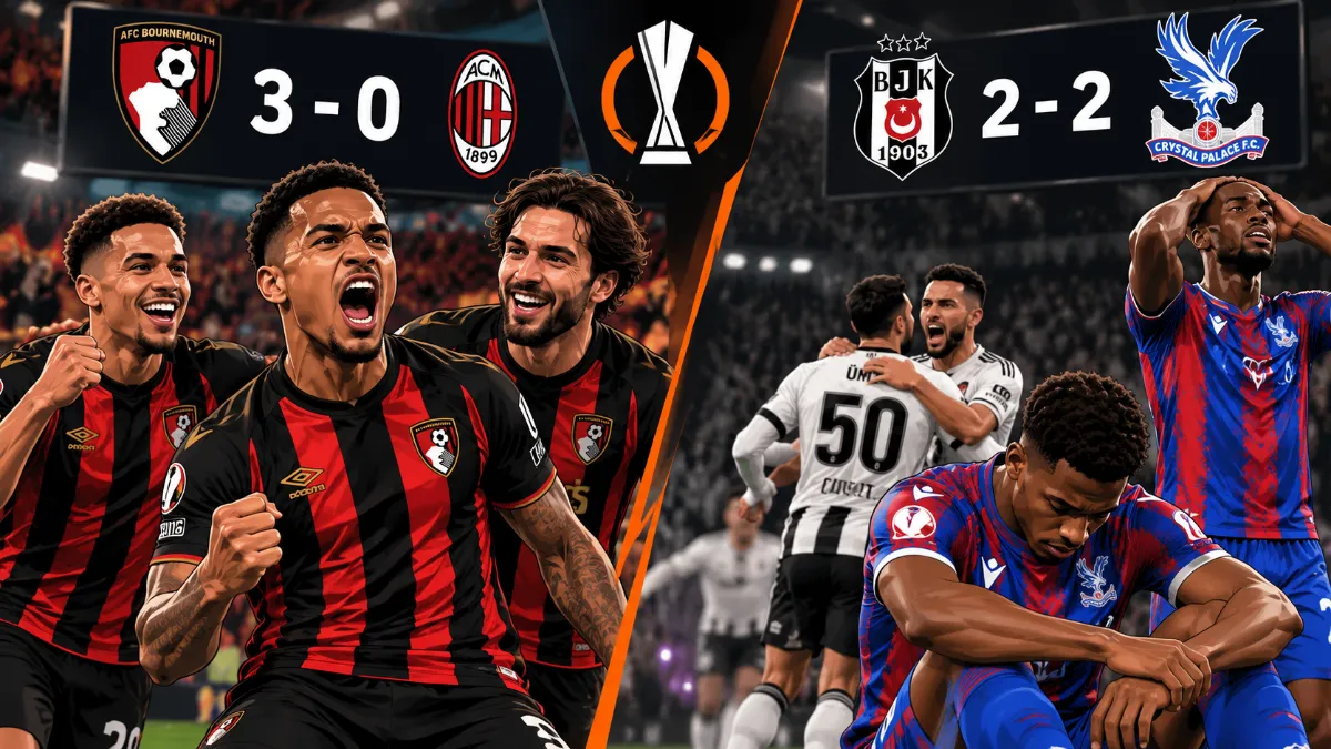 Bournemouth make light work of Milan while Crystal Palace rue missed chances against Besiktas