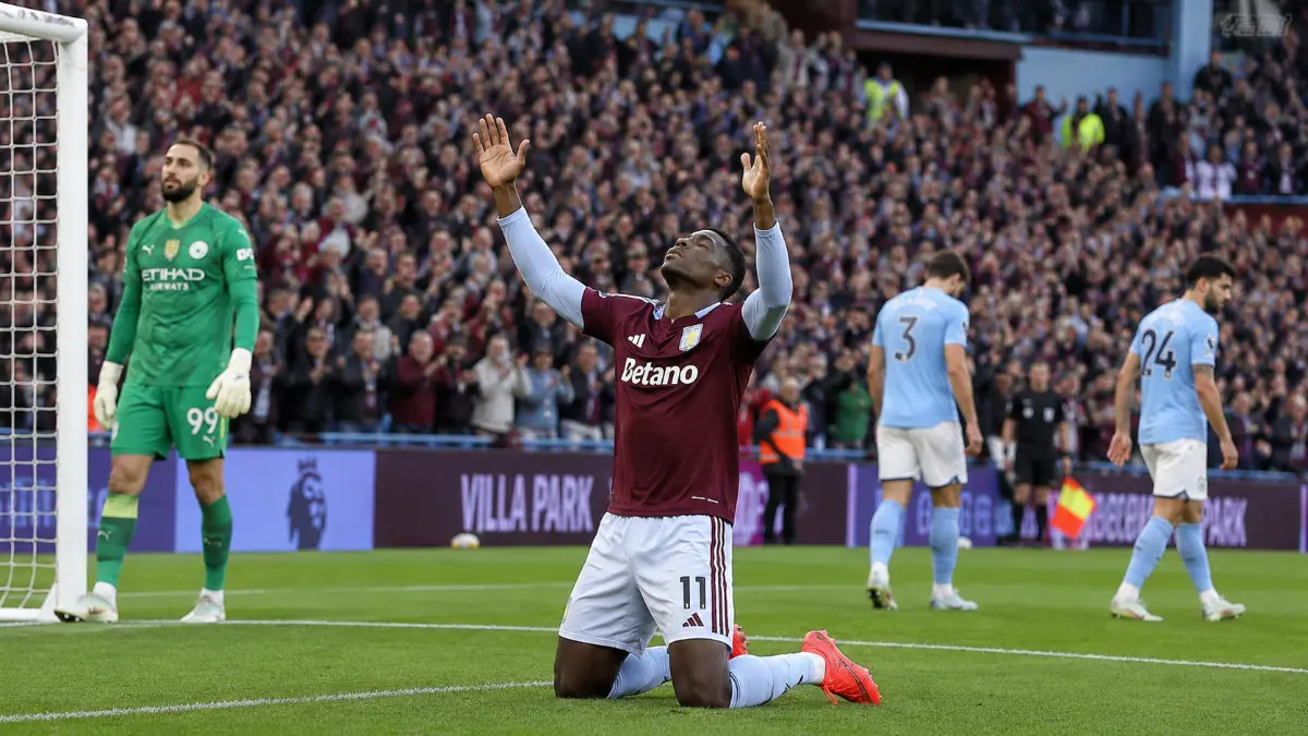 Aston Villa take the lead against Manchester City after Gehi's blunder