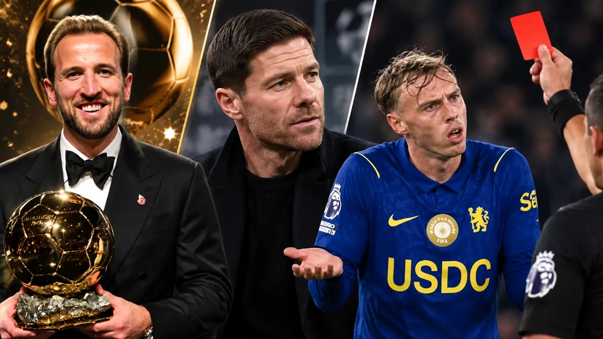 Xabi Alonso congratulates Harry Kane on Ballon d'Or and comments on Cole Palmer's red card