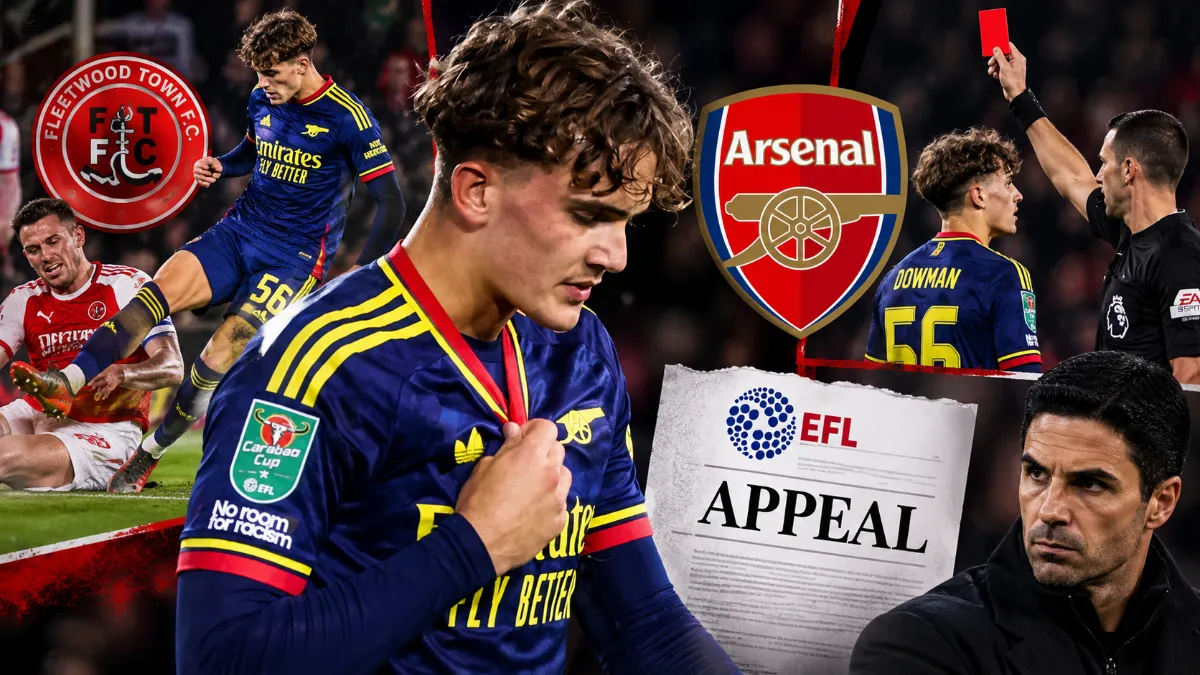 Arsenal to appeal Max Douman's red card ahead of Liverpool clash