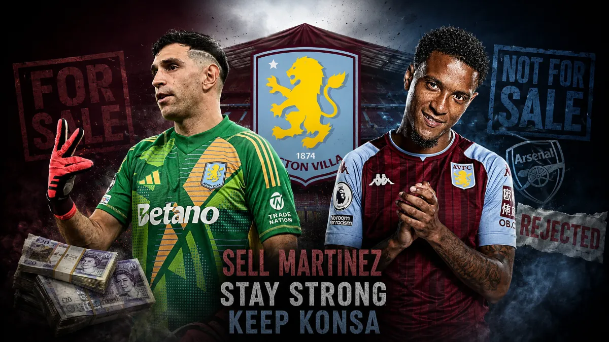 Aston Villa are considering selling Martinez to keep Konsa