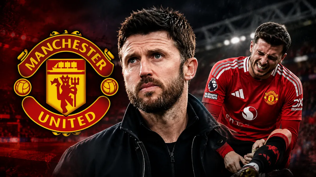 Michael Carrick reacts to Mason Mount's injury