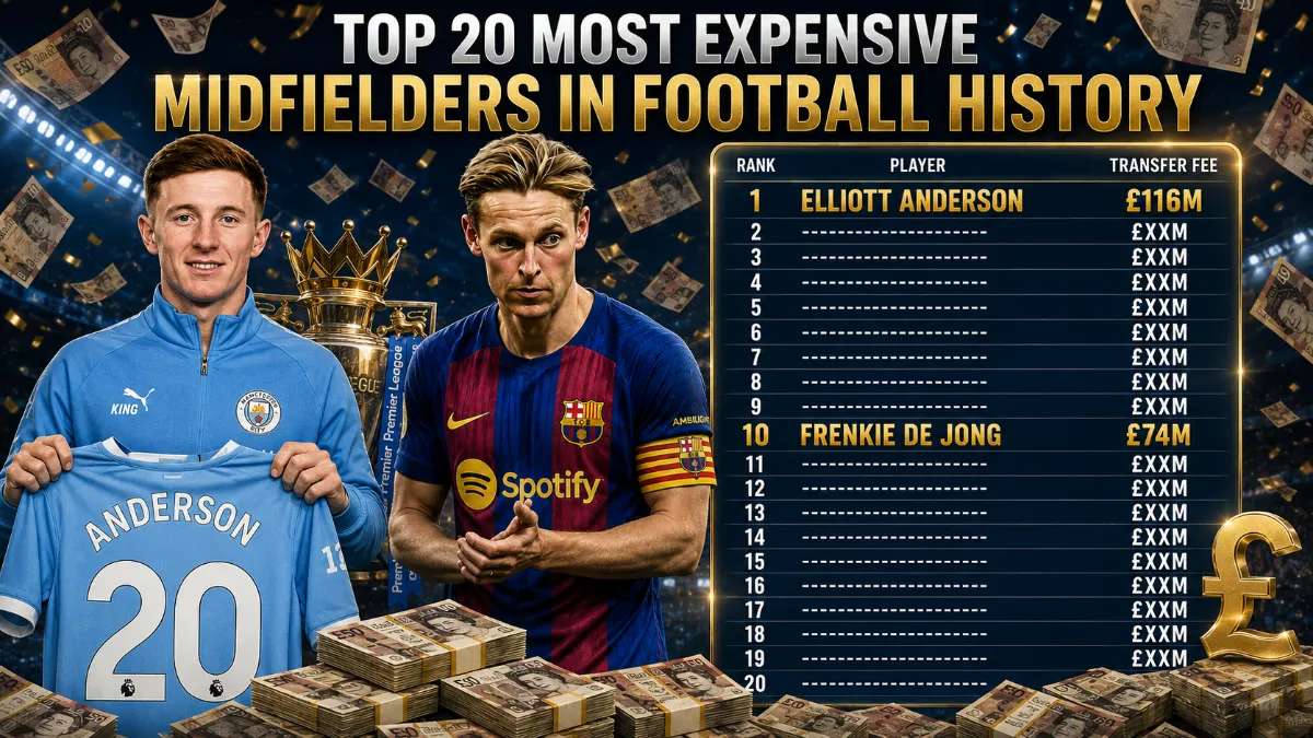 Top 20 most expensive midfielders in football history