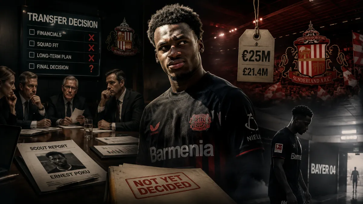 Ernest Poku's €25 million transfer: Sunderland and Nottingham Forest eye winger