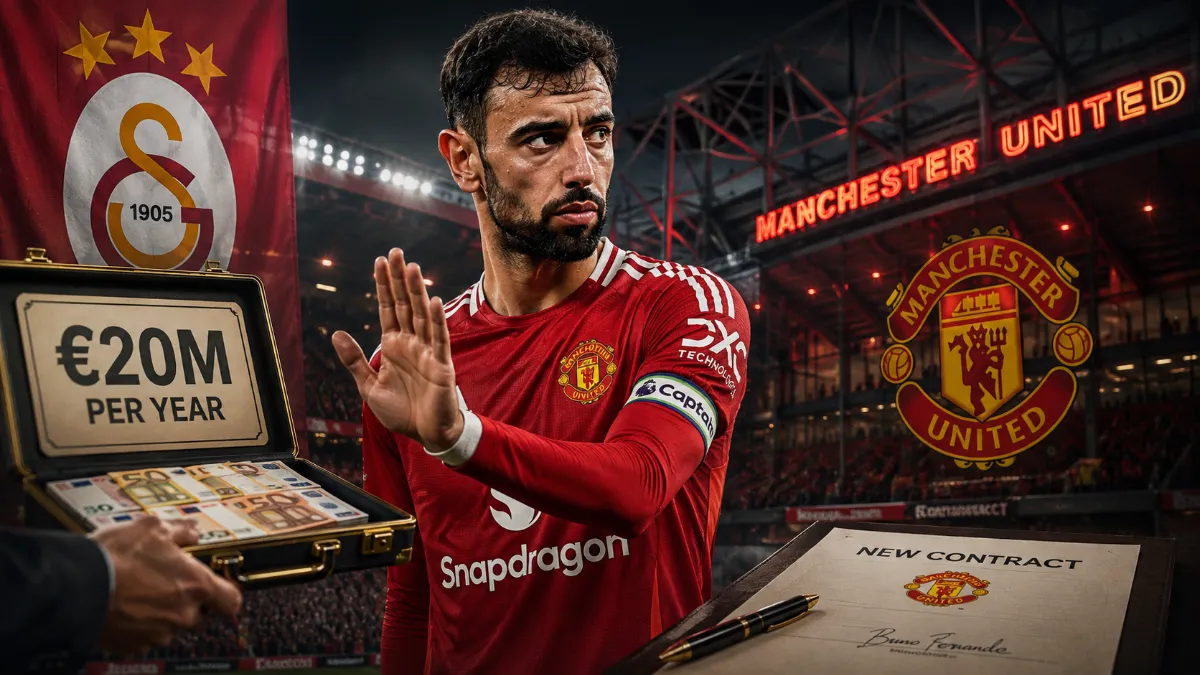 Galatasaray make €20 million a year offer to Bruno Fernandes, but player chooses Manchester United