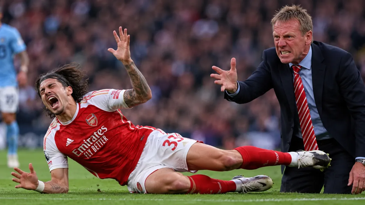 Stuart Pearce labels Riccardo Calafiori's simulation as pathetic in the Community Shield