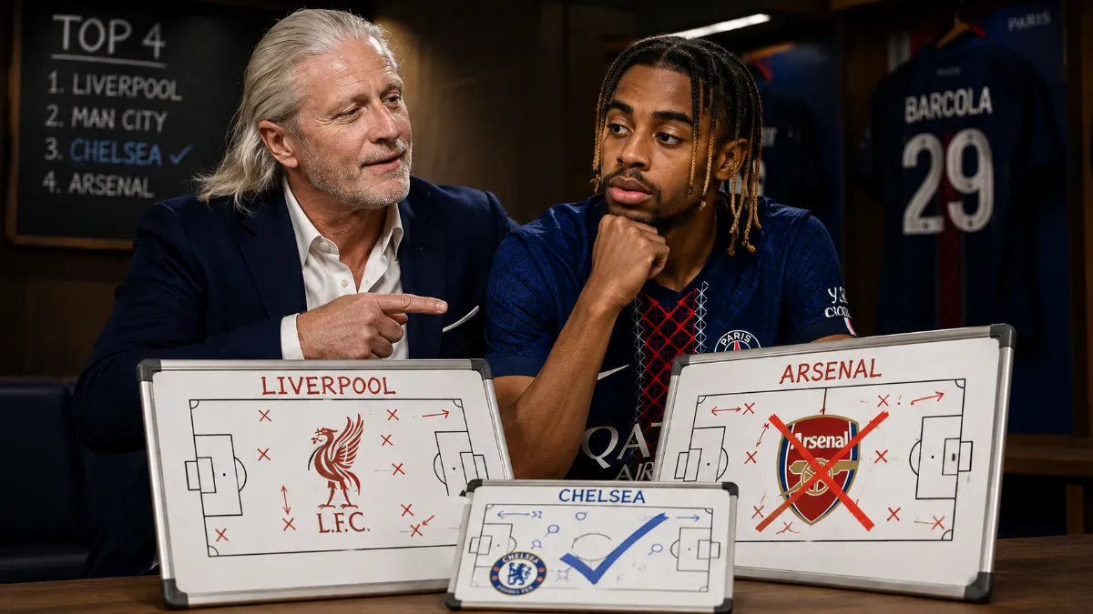 Emmanuel Petit advises Bradley Barcola to choose Liverpool and expects Chelsea in the top four