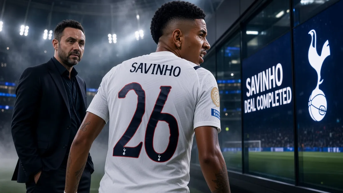 Tottenham agree record transfer for Savinho from Manchester City for 100 million euros
