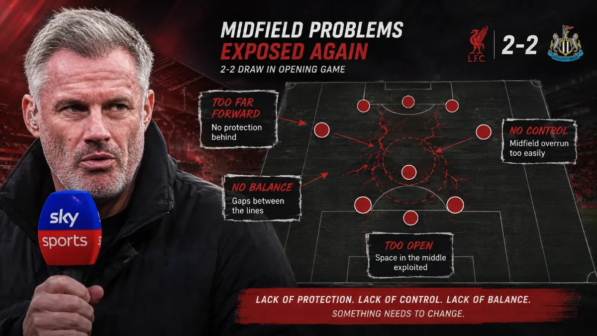 Jamie Carragher criticises Liverpool's tactics under Andoni Iraola