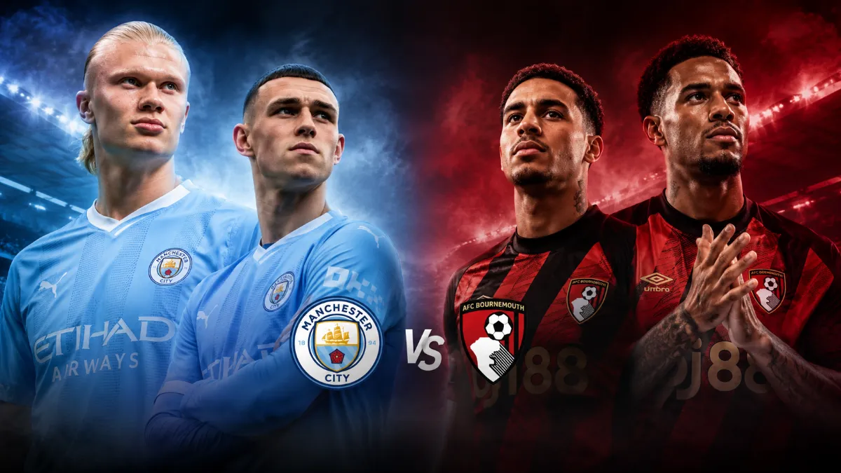 Starting line-ups for the match between Manchester City and Bournemouth
