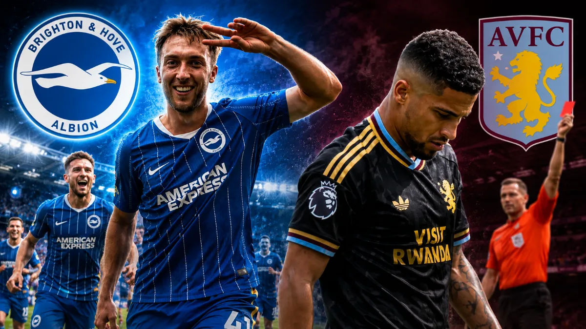 Brighton demolish Aston Villa in first half with four goals in 31 minutes