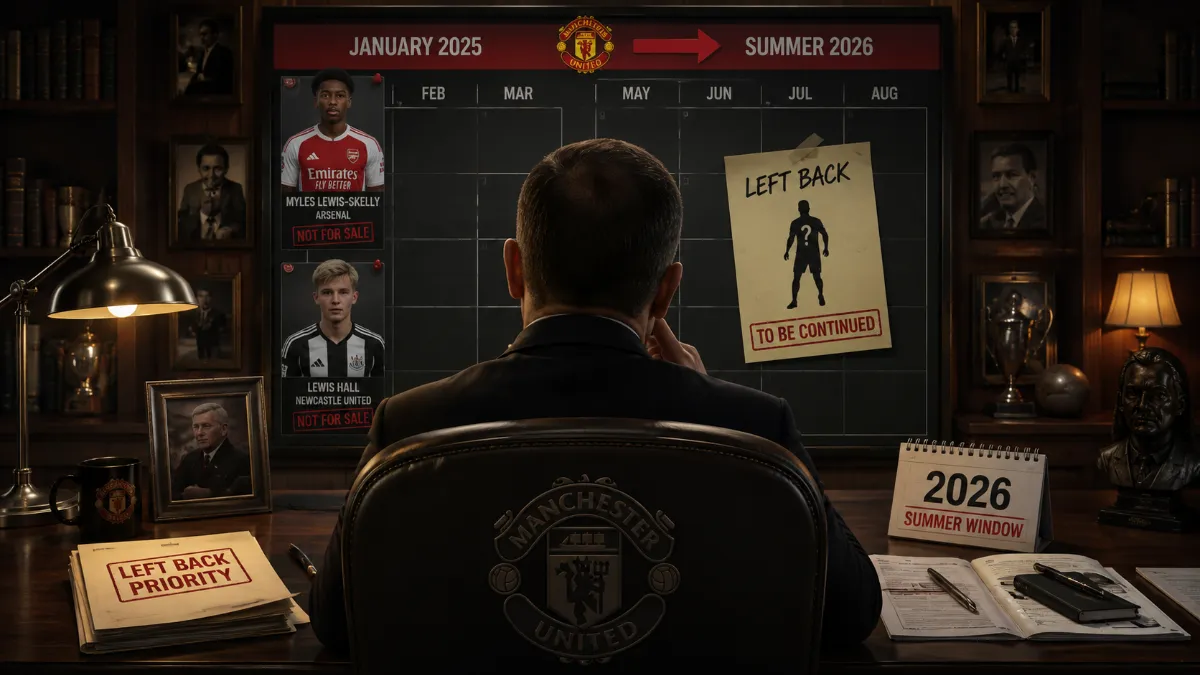 Manchester United are willing to wait a year for Lewis Hall or Myles Lewis-Skelly
