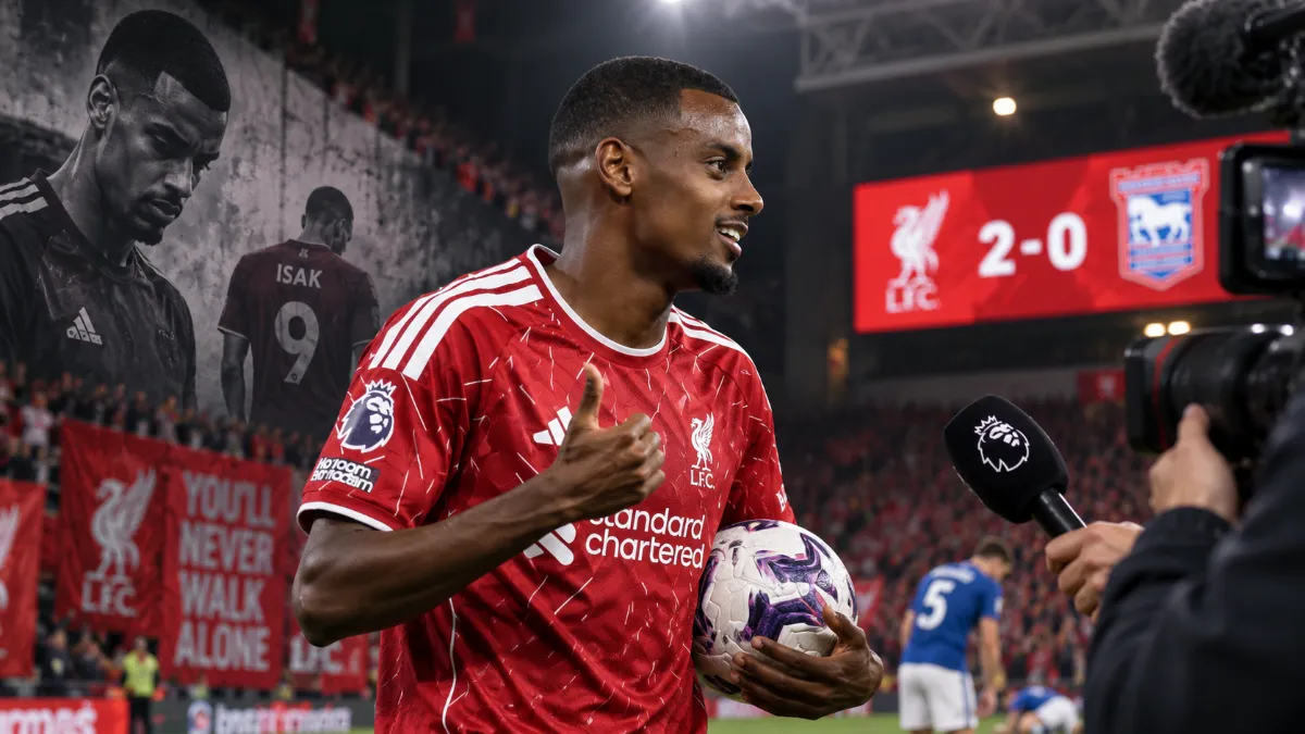Alexander Isak speaks out after double and Liverpool's first win