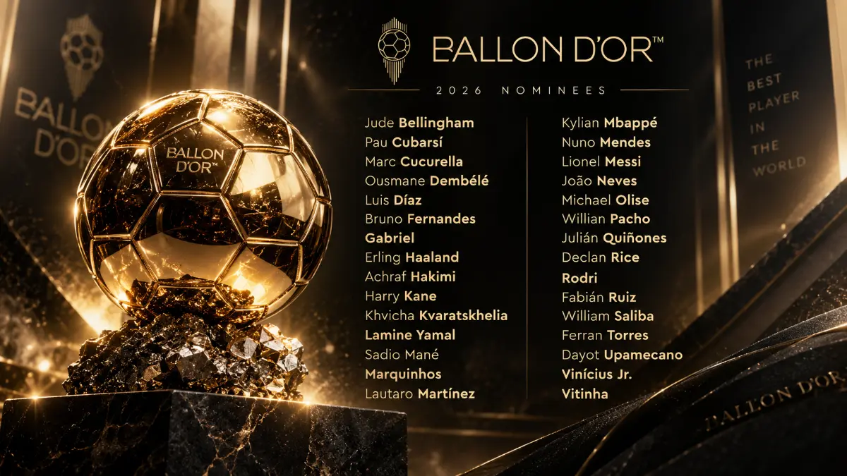 10 players from PSG nominated for the Ballon d'Or — Mbappe, Kane, Rice and Bellingham among contenders