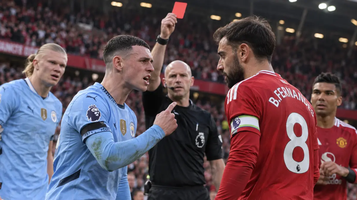 Roy Keane criticises Phil Foden's red card in derby against Manchester United