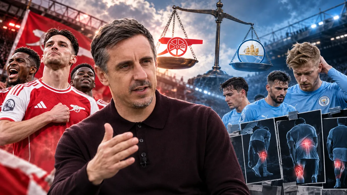 Four wins for Man City don't convince Gary Neville: Arsenal remains stronger