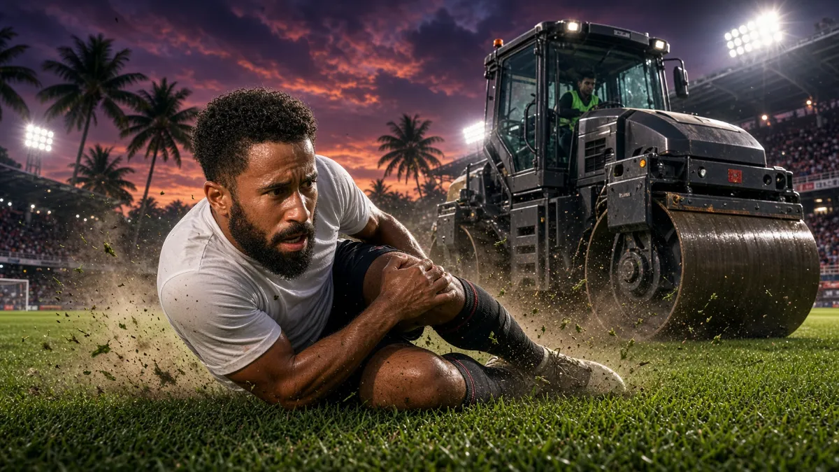 Andros Townsend injured by lawn roller during warm-up in Thailand